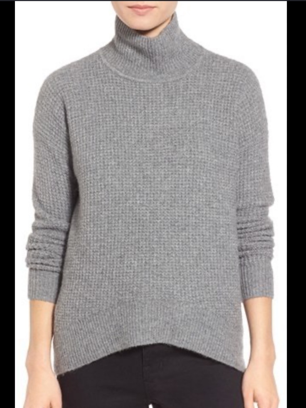 Madewell Waffle Stitch Turtle Neck Sweater Gray Medium M